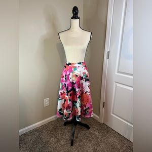 Medium Floral Midi Skirt with elastic waistband